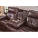 Ranger Rustic Brown Leather 86" Zero Gravity Power Reclining Sofa with USB Charging and Heat Massage