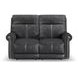 Alexander Weathered Stone Gray Leather 64" Zero Gravity Triple Power Reclining Loveseat with USB Charging and Nailhead Trim