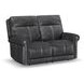 Alexander Weathered Stone Gray Leather 64" Zero Gravity Triple Power Reclining Loveseat with USB Charging and Nailhead Trim