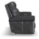 Alexander Weathered Stone Gray Leather 64" Zero Gravity Triple Power Reclining Loveseat with USB Charging and Nailhead Trim