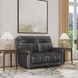 Alexander Weathered Stone Gray Leather 64" Zero Gravity Triple Power Reclining Loveseat with USB Charging and Nailhead Trim
