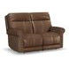 Alexander Weathered Khaki Brown Leather 64" Zero Gravity Triple Power Reclining Loveseat with USB Charging and Nailhead Trim