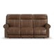 Alexander Weathered Khaki Brown Leather 87" Zero Gravity Triple Power Reclining Sofa with USB Charging and Nailhead Trim