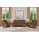 Alexander Weathered Khaki Brown Leather 87" Zero Gravity Triple Power Reclining Sofa with USB Charging and Nailhead Trim