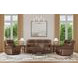 Alexander Weathered Khaki Brown Leather 87" Zero Gravity Triple Power Reclining Sofa with USB Charging and Nailhead Trim