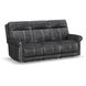 Alexander Weathered Stone Gray Leather 87" Zero Gravity Triple Power Reclining Loveseat with USB Charging and Nailhead Trim