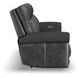Alexander Weathered Stone Gray Leather 87" Zero Gravity Triple Power Reclining Loveseat with USB Charging and Nailhead Trim