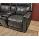 Alexander Weathered Stone Gray Leather 76" Zero Gravity Triple Power Reclining Loveseat with USB Charging and Nailhead Trim
