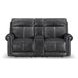 Alexander Weathered Stone Gray Leather 76" Zero Gravity Triple Power Reclining Loveseat with USB Charging and Nailhead Trim