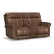 Alexander Weathered Khaki Brown Leather 76" Zero Gravity Triple Power Reclining Loveseat with USB Charging and Nailhead Trim