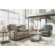 Wicklow Taupe Leather Power Reclining Sofa With Power Headrest And Footrest