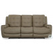Wicklow Taupe Leather Power Reclining Sofa With Power Headrest And Footrest
