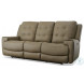 Wicklow Taupe Leather Power Reclining Sofa With Power Headrest And Footrest