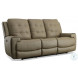 Wicklow Taupe Leather Power Reclining Sofa With Power Headrest And Footrest