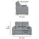 Ava Gray Performance Fabric 64" Triple Power Reclining Loveseat with USB Charging