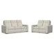 Ava Cream Performance Fabric Triple Power Reclining Living Room Set