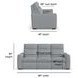 Ava Gray Performance Fabric 87" Triple Power Reclining Sofa with USB Charging