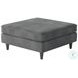 Bella Asphalt 38" Square Cocktail Ottoman
