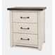 Madison Vintage White 3 Drawer Nightstand with USB Charging