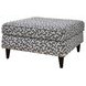 Contour Natural Black and White Performance Fabric Square Cocktail Ottoman