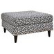 Contour Natural Black and White Performance Fabric Square Cocktail Ottoman