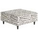 Durango Pewter Gray and White Performance Fabric Square Cocktail Ottoman