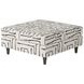 Durango Pewter Gray and White Performance Fabric Square Cocktail Ottoman
