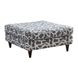 Scarborough Steel Gray and White Square Cocktail Ottoman