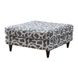 Scarborough Steel Gray and White Square Cocktail Ottoman