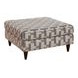 Seluna Truffle Beige and Brown Performance Fabric Square Cocktail Ottoman