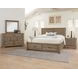 Cool Rustic Stone Gray California King Plank Storage Panel Bed