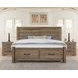Cool Rustic Stone Gray California King Plank Storage Panel Bed
