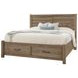 Cool Rustic Stone Gray California King Plank Storage Panel Bed