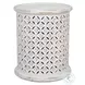 Decker Antique White Small Drum Table