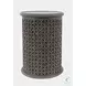 Global Archive Antique Grey Drum Accent Table