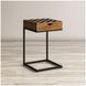 Global Archive Natural Brown Checkerboard Accent Table
