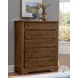 Cool Rustic Amber 5 Drawer Chest