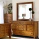 Heritage Lodge Aged Oak 7 Drawer Dresser with Mirror