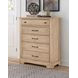 Cool Rustic Clear Maple 5 Drawer Chest