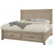 Cool Rustic Clear Maple California Mansion Storage Bed