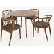 Copenhagen Brown and Gray Upholstered 5 Piece Dining Set
