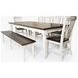 Orchard Park Brown and Soft Gray 8 Piece Dining Set with Bench