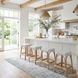 Robias Powder Blue And White Rattan Counter Height Stool