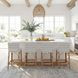 Serienna White and Navy Dots Rattan Counter Height Stool