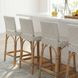 Serienna White and Navy Dots Rattan Counter Height Stool
