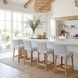 Serienna White And Black Dot Rattan Counter Height Stool