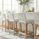 Serienna White And Gray Dot Rattan Counter Height Stool