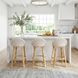 Tobias Beige and White Low Back Rattan Stool