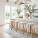 Tobias Glossy White Rattan Round Bar Stool