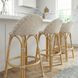 Tobias Beige and White Low Back Rattan Stool